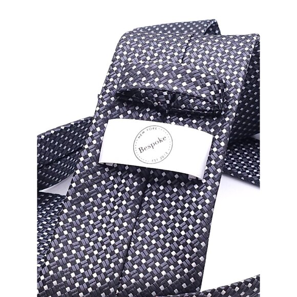 Bespoke New York Black & White Polka Dot Pattern Men's Neck Tie - Picture 2 of 13
